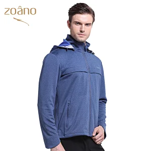 Mens' fashion windbreaker jacket  softshell jacket with  detachable hoody Sports Coat Quick Dry Outdoor Zip Running Jacket