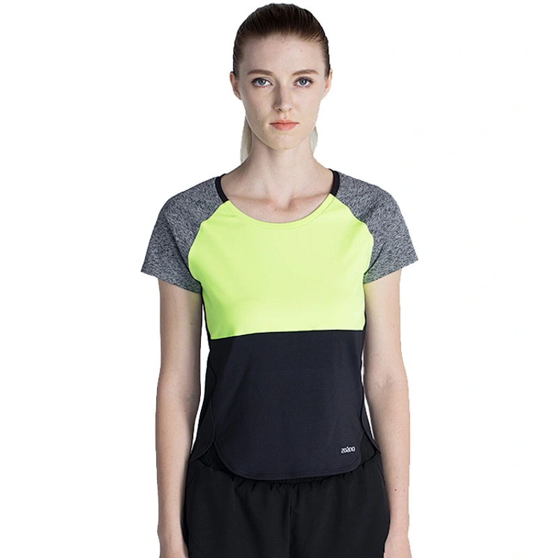 Custom women Designed tee dry fit workout gym running active sportswear fluo summer T shirt