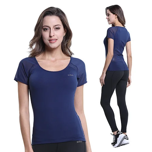Lady's Sports Wear Top women sports t-shirt melanin dry fit running t shirt