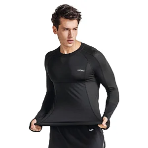 Hot Sale Long Sleeve Colorblock Dry Fit Tee Shirts Wholesale Sports Gym T shirt for Men