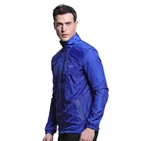 Wholesales sun protection light weight woven print fabric outerwear windbreaker men sports skin jackets with zip