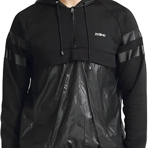 Fashion casual fit pattern mixmatch warm outdoor sportswear pullover  softshell men hoody sweater with half zip