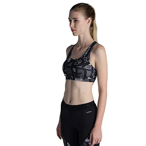 2020 workout sublimation printed yoga bra women custom leopard pushup cup racerback hole Sports Bra Athletic apparel custom logo