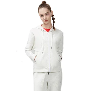 Breathable Quick Dry women's  white Hoody  Fitness Wear Outdoor Running Sports jacket