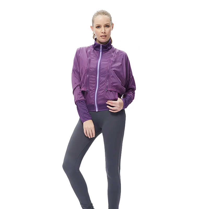 Custom colorblock sport running windbreaker jacket for women sportswear