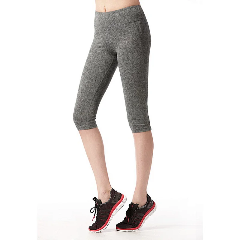 Custom woman's soft lightweight capri Yoga Pants fitness apparel yoga leggings
