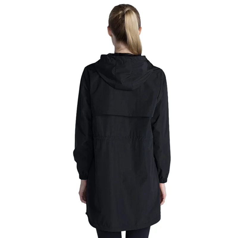 Women popular light weight running windbreaker jacket with fashion pocket