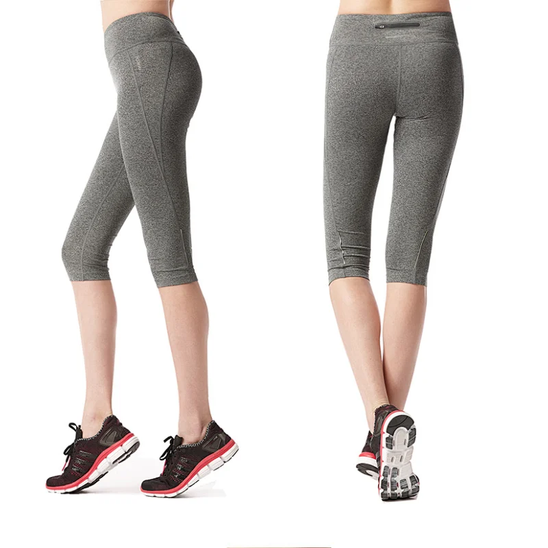Custom woman's soft lightweight capri Yoga Pants fitness apparel yoga leggings
