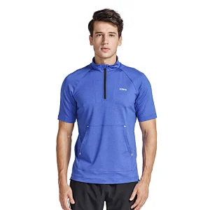 Quick Dry T-shirt half zip Sport Top Sportswear Training t Shirt men sport