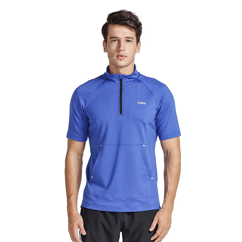 Quick Dry T-shirt half zip Sport Top Sportswear Training t Shirt men sport