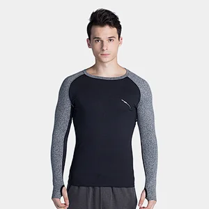 High Quality fitness workout clothing gym wear men long sleeve t shirt