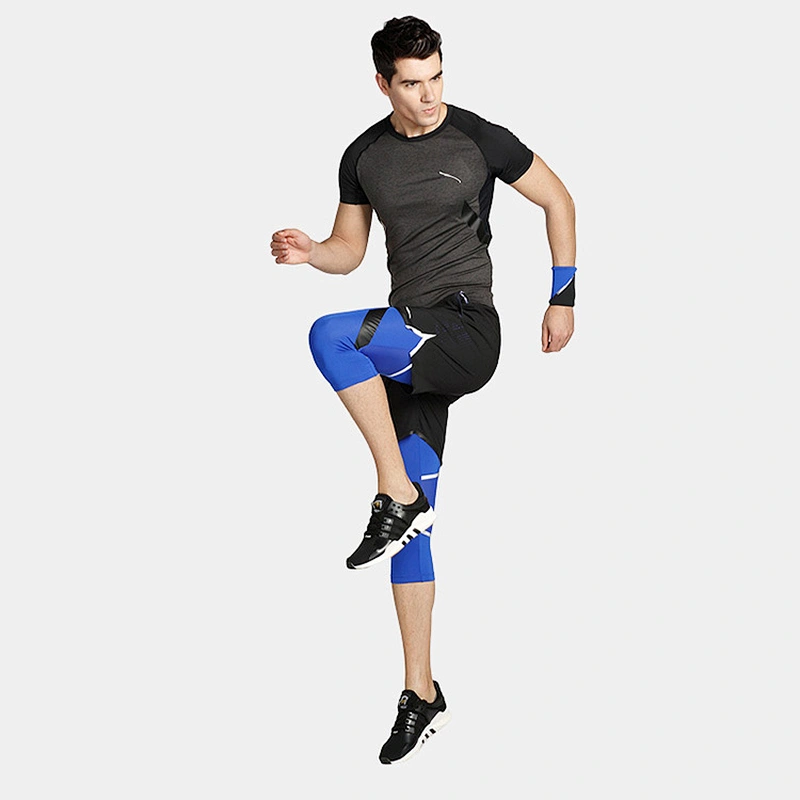 Wholesales men's compression Running 4 Way Stretch Leggings capri pants