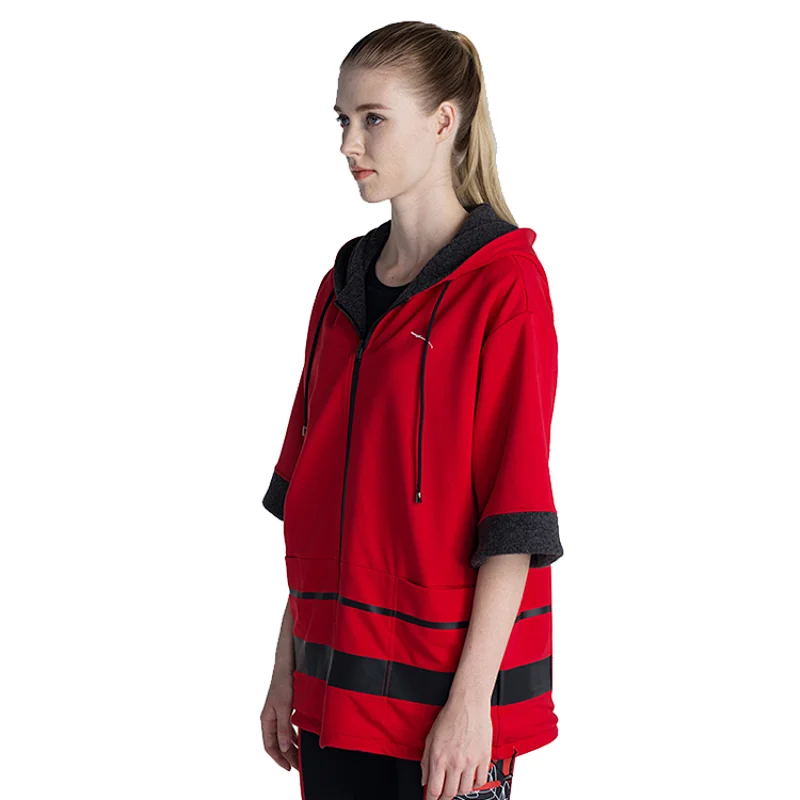 Women logo modest zipper tracksuit sports hoody wholesale velour jacket