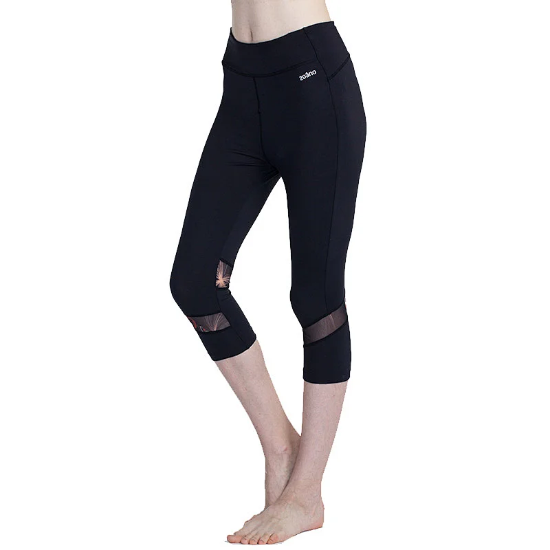 Women's jogger lounge sweatpants  active capri mesh pants with pockets