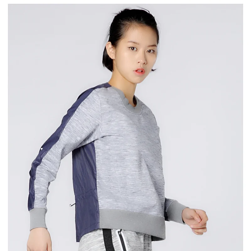 Custom logo comfortable casual fitness womens crew neck sweater