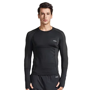 Hot Sale Long Sleeve Colorblock Dry Fit Tee Shirts Wholesale Sports Gym T shirt for Men