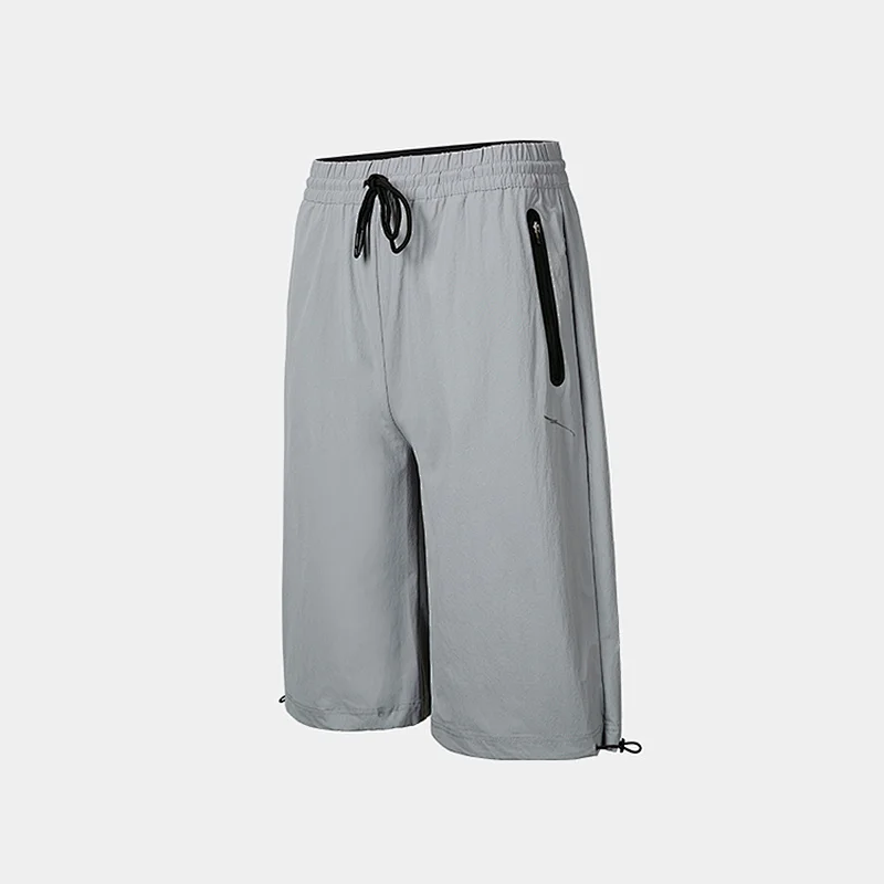 Men's running Workout Lightweight nylon Shorts Elastic Waistband fitness pants with Pockets