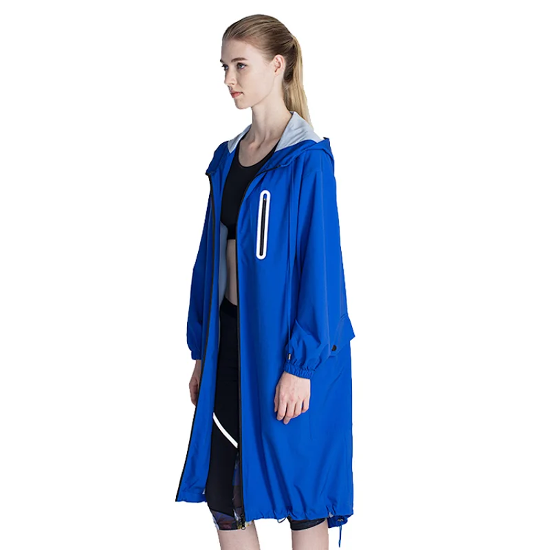 Running long windbreaker jacket for women