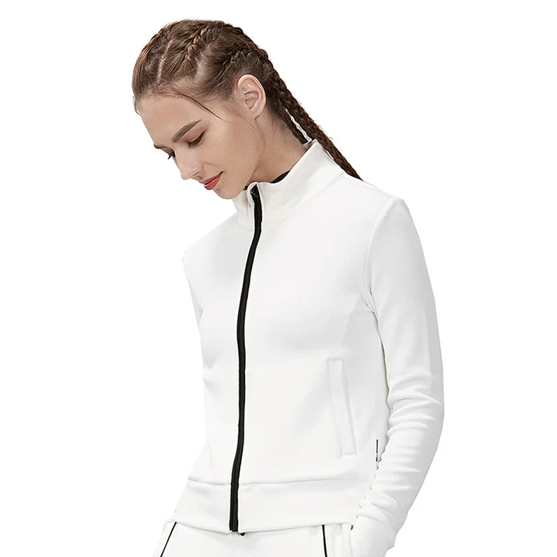 wholesale manufacturer adult designer tracksuits casual sports jacket for women sportswear with zipper