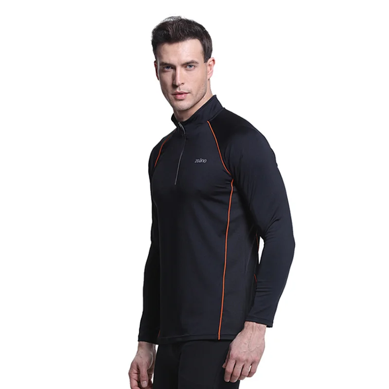 sportswear quicke Dry sport navy  half zip fitness long sleeve t shirt