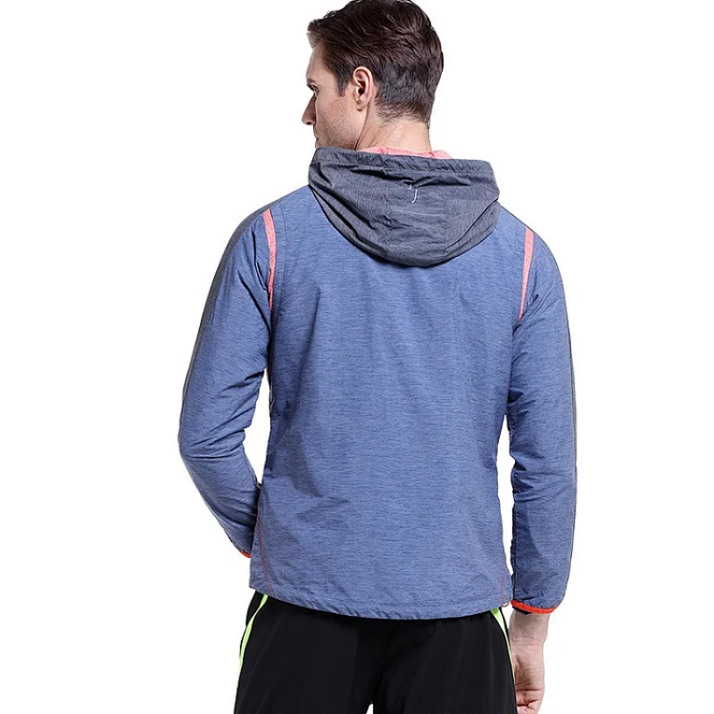 Designed logo light weight running windbreaker jacket with zipper running light weight jacket
