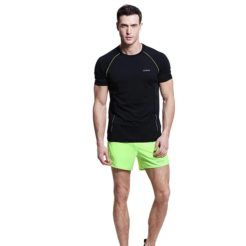 High quality mens sport shorts fitness gym running active wear zipper shorts