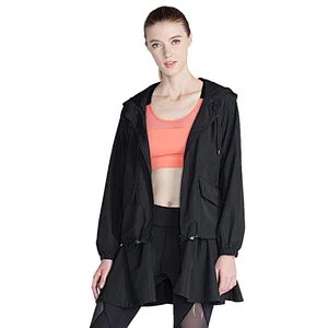 Factory cheap high quality long windbreaker jacket with  detachable bottom