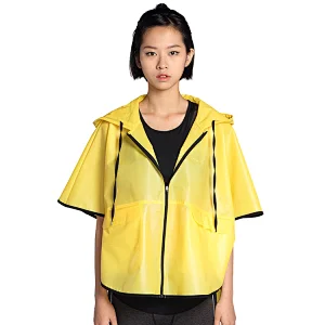 Women custom logo rain jacket waterproof sport clear pvc windbreaker fashion jacket