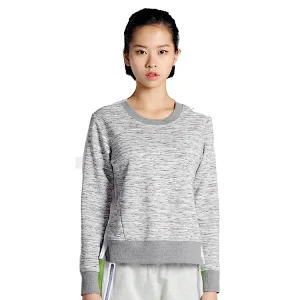Custom logo comfortable casual fitness womens crew neck sweater