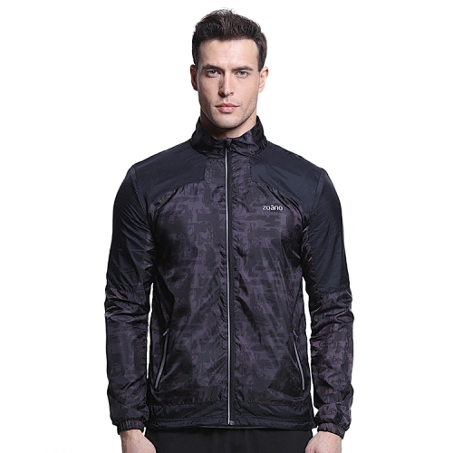 Wholesales sun protection light weight woven print fabric outerwear windbreaker men sports skin jackets with zip