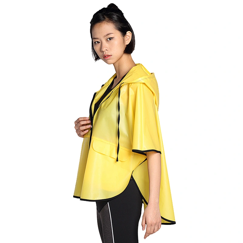 Women custom logo rain jacket waterproof sport clear pvc windbreaker fashion jacket