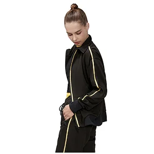 Custom Womens Tracksuits Tape Gold Men OEM Service Adults Support with Zipper Jacket Wholesale Joggers Top