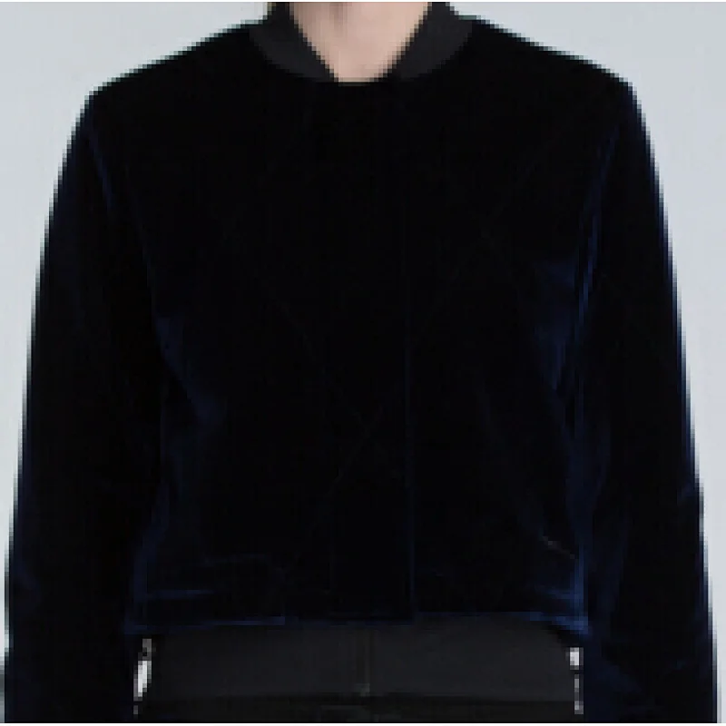 2021 new arrival  High quality velvet jacket with zipper and print in stock women jacket