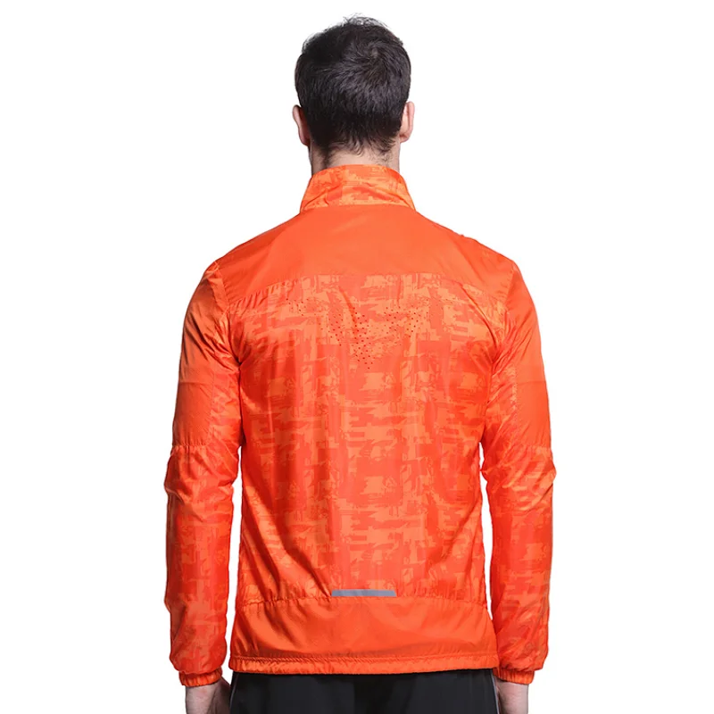 Wholesales sun protection light weight woven print fabric outerwear windbreaker men sports skin jackets with zip
