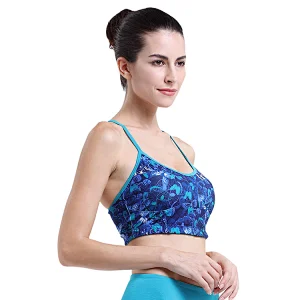 2020 ladies sublimation printed hot sexy yoga bra custom simple pushup back cross strap removable cup Sports Bra