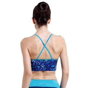 2020 ladies sublimation printed hot sexy yoga bra custom simple pushup back cross strap removable cup Sports Bra