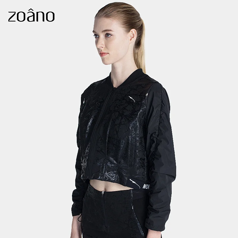 Motorcycle Jacket Fashion Personalized Letter Street Women's Short Printed Logo Zipper Sports Casual Jackets Full Eco-friendly