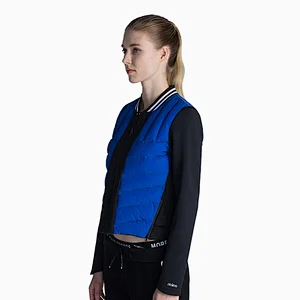 Wholesale tripe collar quilted padding with full zipper solid color fitness running women jacket