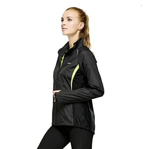 Wholesales women high quality running windbreaker  with logo  gym sport jacket for women