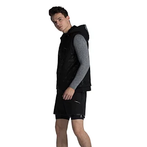 Custom sport fitness sweatshirt half zip print sleeveless casual gym hoodies for men