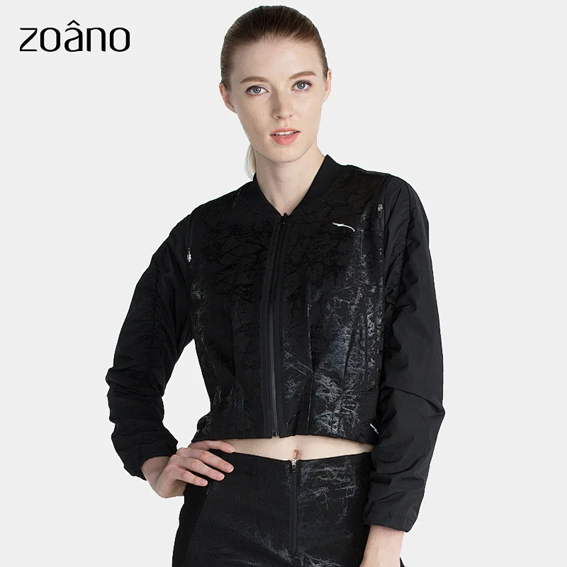 Motorcycle Jacket Fashion Personalized Letter Street Women's Short Printed Logo Zipper Sports Casual Jackets Full Eco-friendly