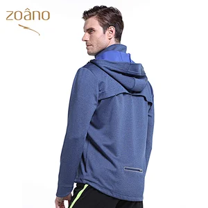Mens' fashion windbreaker jacket  softshell jacket with  detachable hoody Sports Coat Quick Dry Outdoor Zip Running Jacket