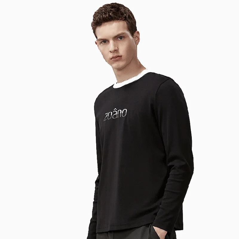 Fashion design round neck sportswear fitness clothing long sleeve t shirt for men