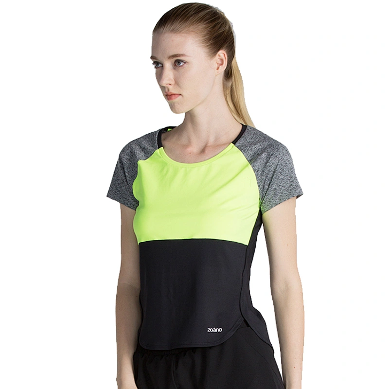 Custom women Designed tee dry fit workout gym running active sportswear fluo summer T shirt