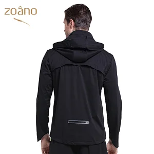 Mens' fashion windbreaker jacket  softshell jacket with  detachable hoody Sports Coat Quick Dry Outdoor Zip Running Jacket