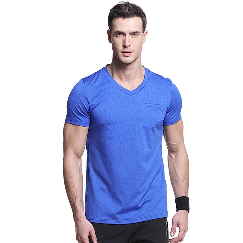 Mens gym dry fit t-shirt crew neck fitness polyester mens t shirt