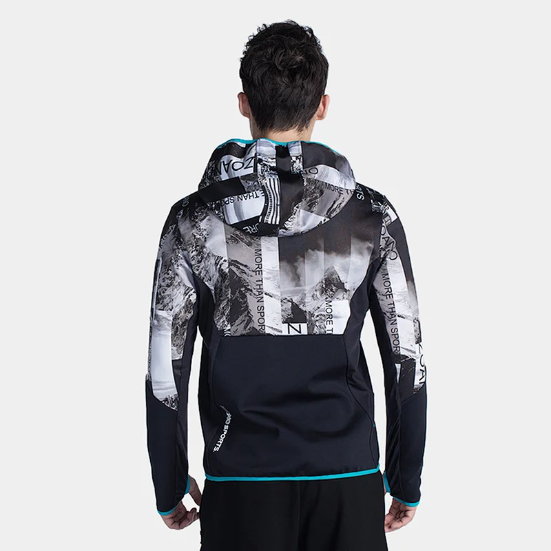 Fashion  sports hoodie longsleeve t shirt with high collar hoodie  for mens
