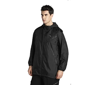 Sun protection windproof woven outerwear sportswear men UPF hoody skin jackets with waterproof zip