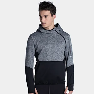 sports hoody with thumb-hole  longsleeve t shirt with half zip sweatershit