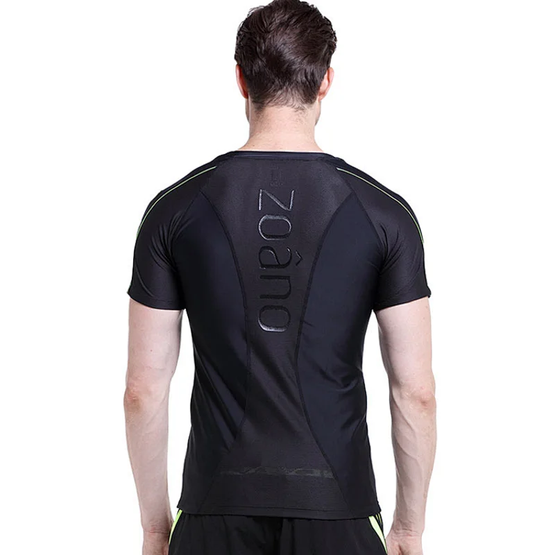 Fitness Sports Elastic Clothing Athletic Bodybuilding muscle fit Mens Running T Shirts sport